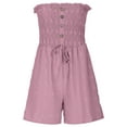 thumbnail image 5 of QATAINLAV Tube Rompers for Women 2025 Summer Strapless Short Jumpsuits Casual Drawstring Waist Pleated One Piece jumpsuit Beach Vacation Clothes Pink XL Sale of The Day Prime Today, 5 of 9