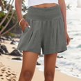 thumbnail image 3 of Aayomet Shorts de Week-End pour Femmes, Taille Confortable, Détails de Plage (Gris, m), 3 of 5