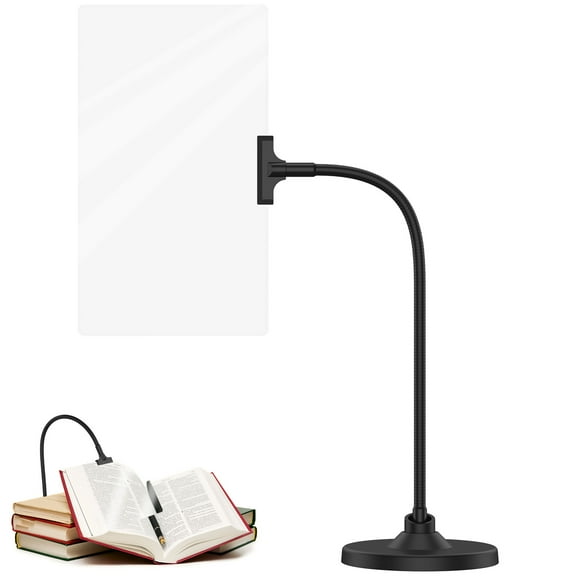 4X Magnifying Glass with Stand 10 x 6 Inches Large Full Page Magnifier Flexible Hands Free Detachable Desktop Magnifier for Reading Low Vision Seniors Kids