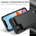 thumbnail image 2 of for iPhone 11 Premium PU Leather Back Case, Multiple Card Slots Design, Double Magnetic Clasp Study Kickstand RFID Blocking Classic Phone Cover for iPhone 11, Black, 2 of 9