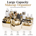 thumbnail image 5 of ABPETE Large Makeup Brush Holder,Rotating Makeup Organizer,Vintage Striped Cosmetic Organizer,Makeup Storage Organizer for Bathroom Countertop,Dresser,Vanity(Cream), 5 of 7