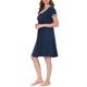 thumbnail image 4 of INSPIRE CHIC Camisón de Noche para Mujeres, Ropa de Dormir, Vestido de Lounge, Cuello en V, Manga Corta, Camisones XS Azul, 4 of 6