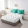 thumbnail image 5 of Castle Fairy Geometric Honeycomb Gamepads Twin Bedding Sets 7-Piece for Adults Female Men,Gradient Universe Galaxy Bedding Comforter Set Microfiber,Video Game Game Controller Breathable Sheet Sets, 5 of 8