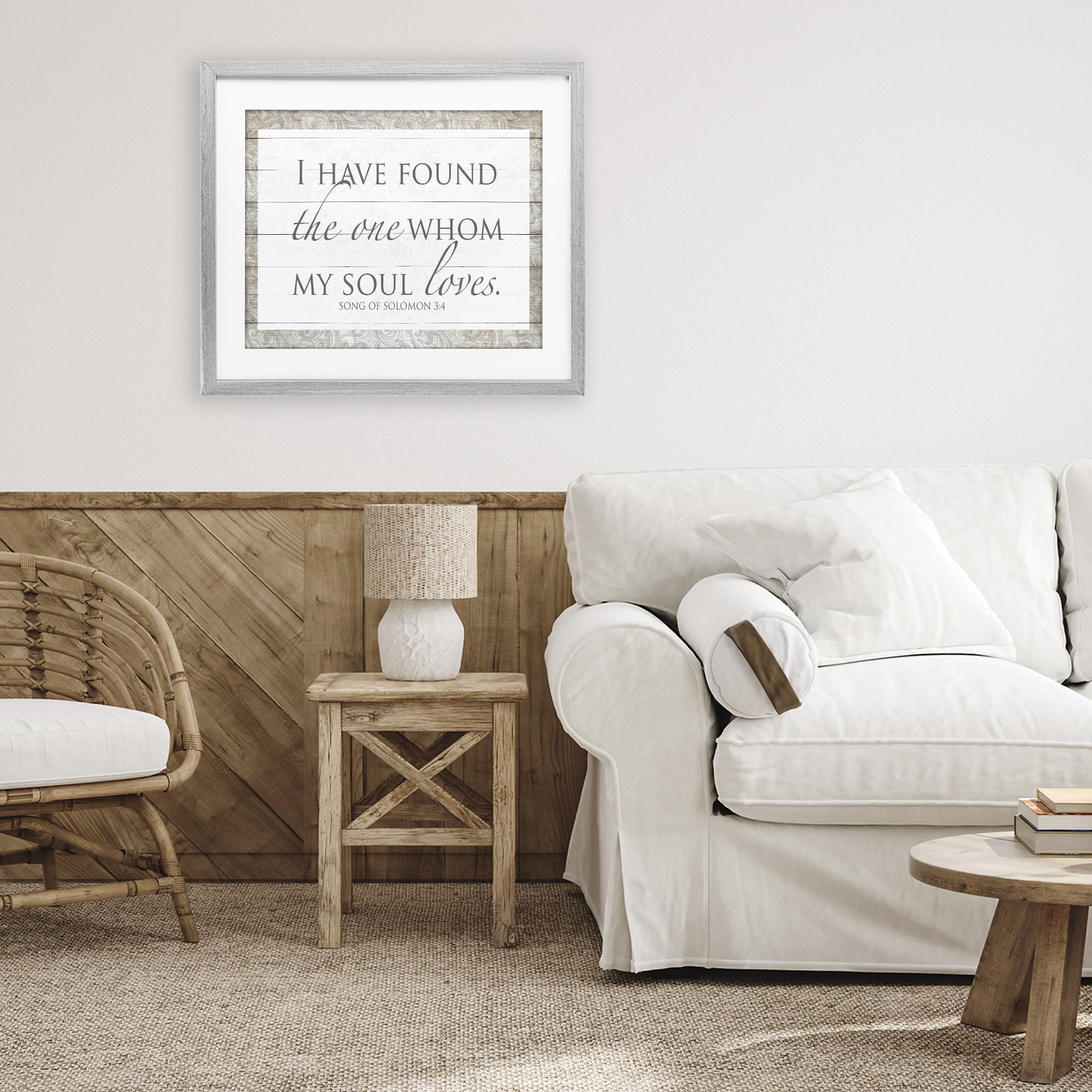 Stupell Industries The One Whom My Soul Loves Gray Framed Print Under Glass, design by SD Graphics Studio