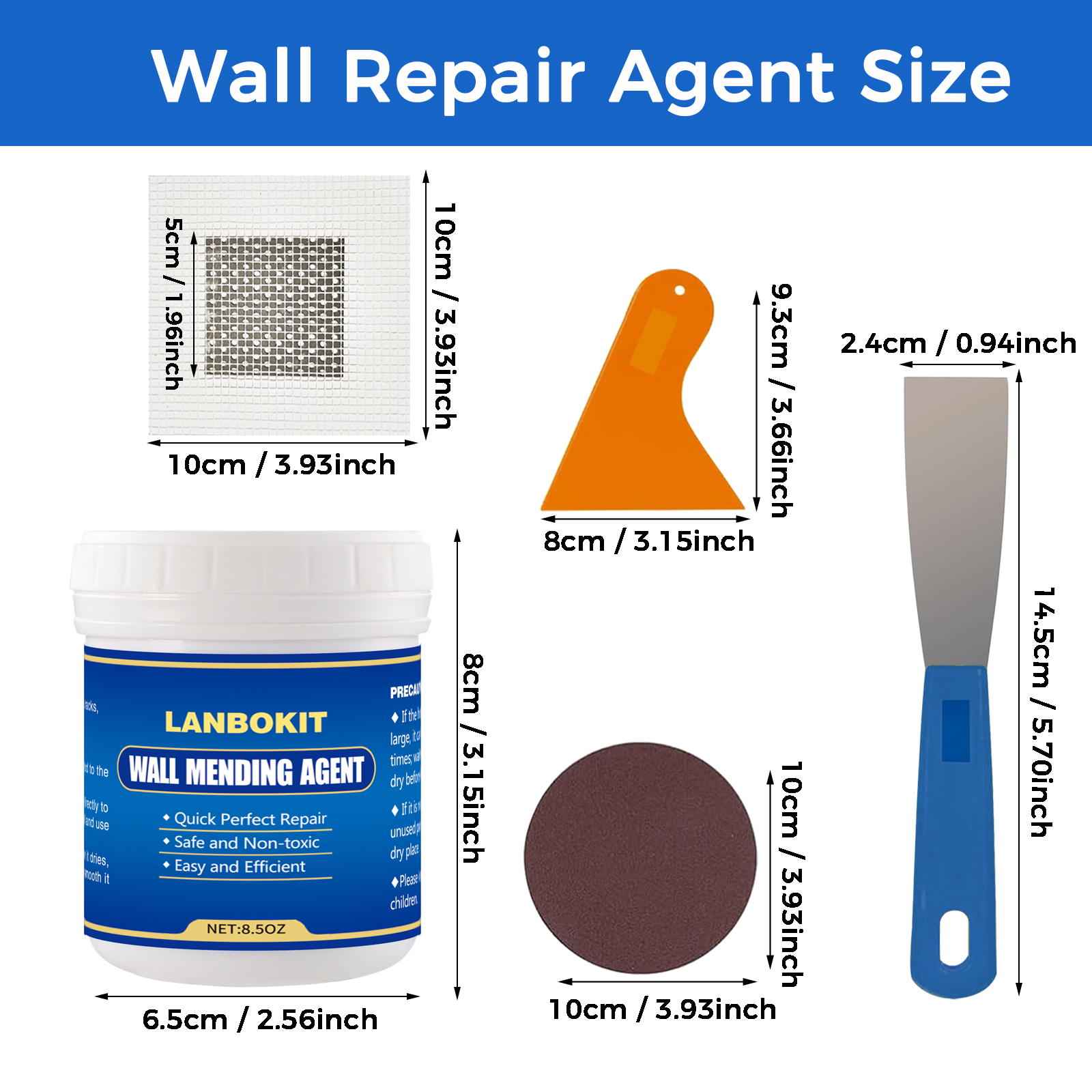 Lanbokit Drywall Repair Kit with Spackle & Scraper photo 5