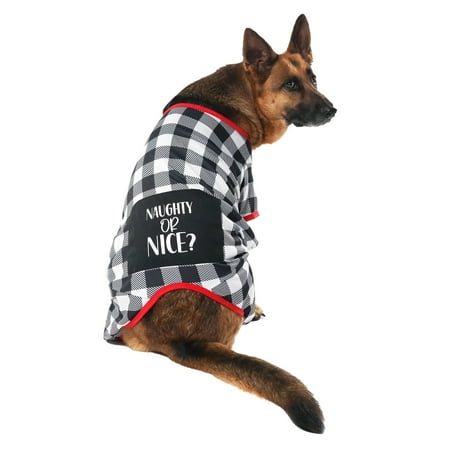 Vibrant Life Dog Clothes: Black & White Plaid Jersey Pajamas  Size L
