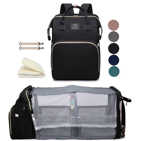Mochila para pañales Houscly Black Boy con cambiador