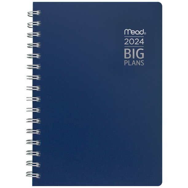 Mead 2024 15Month BIG PLANS Weekly Monthly Planner Navy Small 5 12 x 8