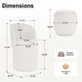 thumbnail image 2 of GEEYOO Modern Round Vanity Storage Stool,Sherpa Upholstered Ottoman with Foldable Backrest and Removable Lid,Comfy Makeup Stool for Bedroom Living Room,Beige, 2 of 6
