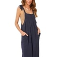 thumbnail image 6 of KelaJuan Women Jumpsuit, Tie-up Sleeveless Solid Loose Long Pants with Pockets for Daily Party, 6 of 8