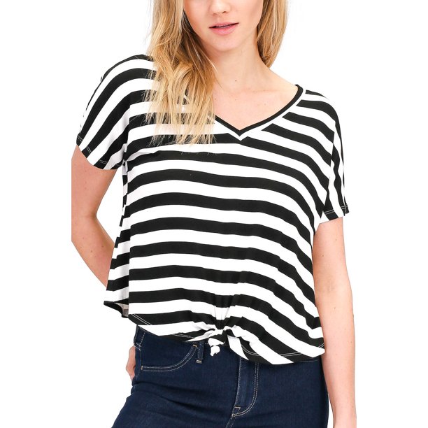 Download KOGMO - KOGMO Women's Casual Trendy V-Neck Front Knot ...