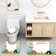 thumbnail image 1 of ABPHQTO Cumpleaños Fiesta infantil Gatos negros y marrones Tartas Globos Corazón Lunares Juego de alfombras de baño de 3 piezas Alfombra de baño Alfombra de contorno y tapa de inodoro, 1 of 2
