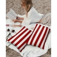 thumbnail image 3 of Outdoor Waterproof Throw Pillow Covers Set of 2 Classical Stripe Decorative Pillowcases Lumbar Outdoor Pillows Cushion Case 20x12 Inch Red Patio Pillows for Couch Sofa Bed Garden, 3 of 7