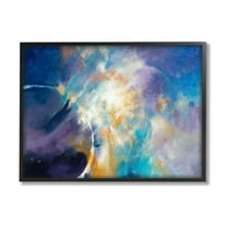 Stupell Industries Abstract Nebula Sky Scene Graphic Art Black Framed Art Print Wall Art, Design by Dina D'Argo