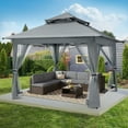 thumbnail image 5 of MASTERCANOPY 13 x 13ft Pop-up Gazebo Outdoor Canopy Tent with Mesh Walls, Dark Gray, 5 of 7