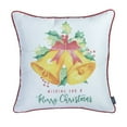 thumbnail image 2 of Christmas Bells Decorative Single Throw Pillow White & Yellow Square, 2 of 5