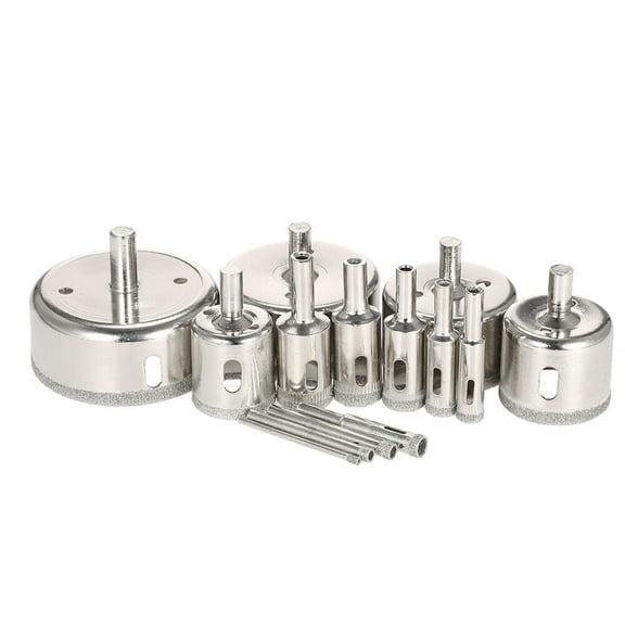 Hole Saw,Bit Tile Ceramic Kit Coated Core Saw Marble Drill Marble Drill Bit 3-70mm Saw Kit 14pcs 3-70mm Saw Coated Core Saw Tile Ceramic Porcelain Core Saw Marble Drill Bit Tile Qisuo Dabey