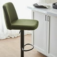 thumbnail image 4 of Bouclair Khaki Fabric and Metal Adjustable Bar Stool, 4 of 10