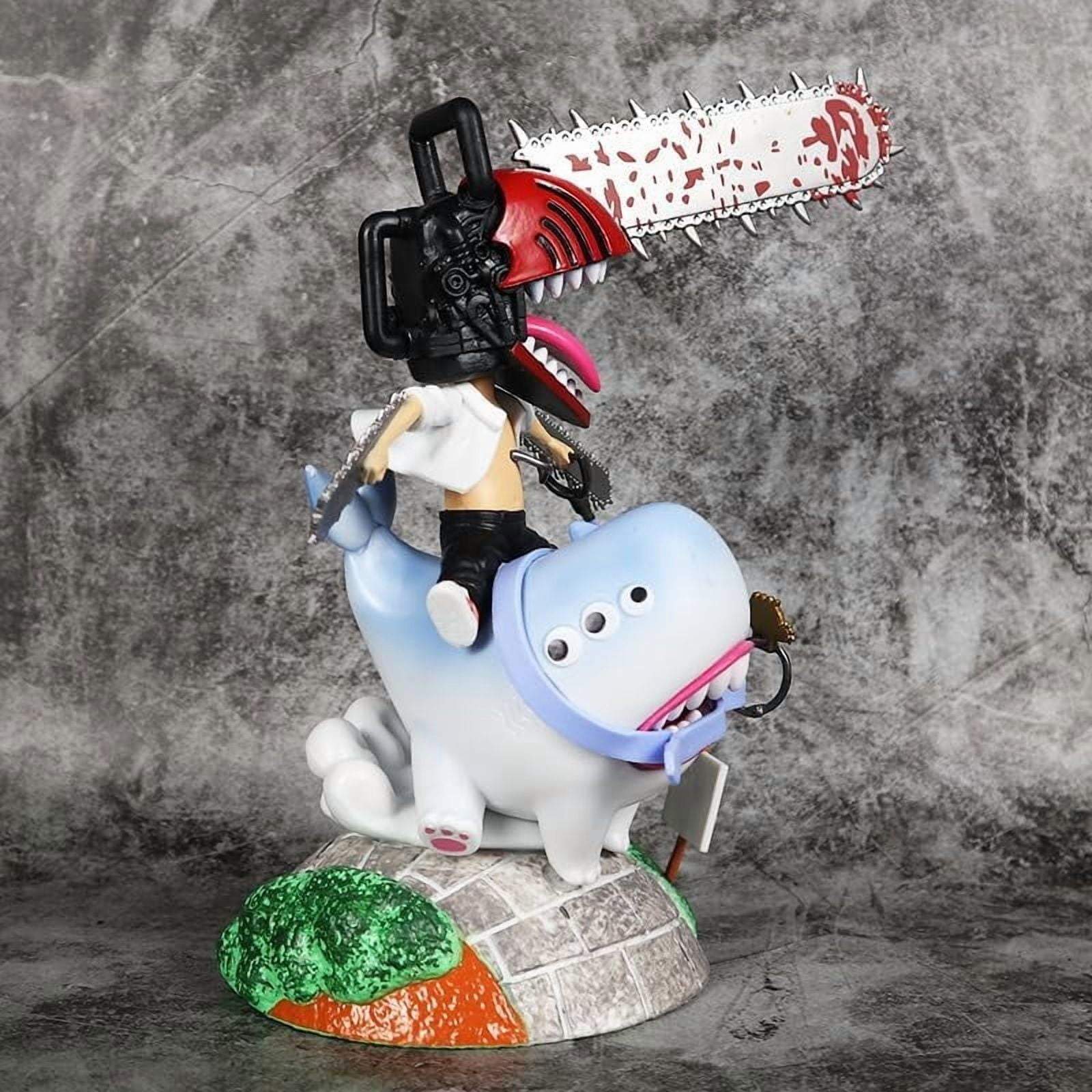 Chainsaw Man Figure, Fighting Shark Chainsaw Man Figurine 24cm/9.8inch Handmade PVC Anime Model Statue Collectible Craft Gift