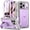 Purple, variant on Poetic Rugged Case for iPhone 18 Pro, Swappable Front Bezels with Camera Control Key, Built in Kickstand, Raised Edge Lens Guard, Full Body Drop Safe Dual Layer Phone Cover, Purple