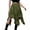 Army Green, variant on Women's Skirt with Lace Trimmed Asymmetrical Elastic High Waist Layered Handkerchief Hem Skirt, Boho Gothic Flowy Skirt Perfect for Festival, Casual and Vintage Outfits