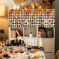thumbnail image 7 of Thanksgiving Orange Pumpkin Valances for Windows, 42 x 18in, Autumn Orange Brown Leaf Black And White Geek Rod Pocket Kitchen Valance Curtain Light Filtering Window Treatments for Living Room Bedroom, 7 of 7