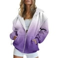 thumbnail image 2 of Clothing 2025 Hoodies for Women Spring And Autumn Fashion Hooded Sweatshirt Long Sleeve Pocket Zipper Sports Jacket Loose Gradient Printing Women's Hooded Sweatshirt, 2 of 4