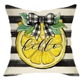 thumbnail image 6 of Summer Lemon Throw Pillow Covers 18 x 18 Stripes Hello Summer Buffalo Plaid Lemon Bicycle Truck Decorative Cushion Case for Sofa Couch Living Room, 6 of 6