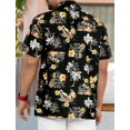 thumbnail image 2 of HAPPY BAY Men's Hawaiian Shirts Short Sleeve Button Down Shirt Mens Holiday Shirts Summer Beach Casual Aloha Tropical Shirts for Men Funny M Obsidian, Floral, 2 of 6