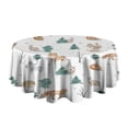 thumbnail image 5 of White Christmas Forest Animal Pattern Round Tablecloth 60"x60",Wrinkle Wipeable Table Cloth for Kitchen Dining Room Picnic Patio Party, 5 of 6