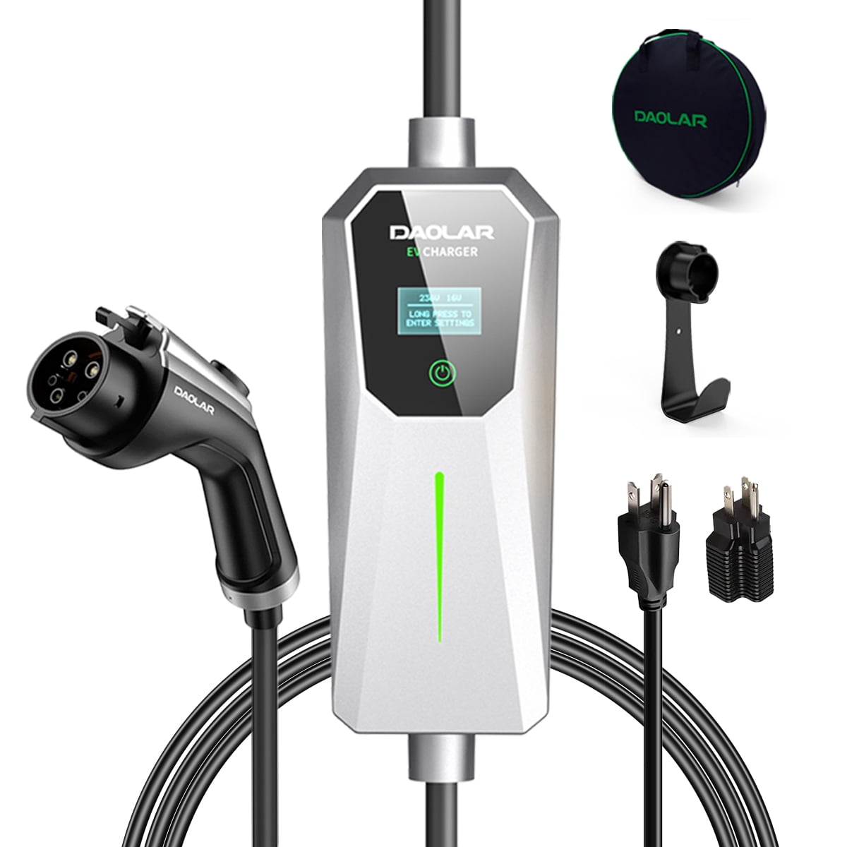 DAOLAR Portable EV Charger Type 1 Level 2 +Holder 16A 3.5kw Portable