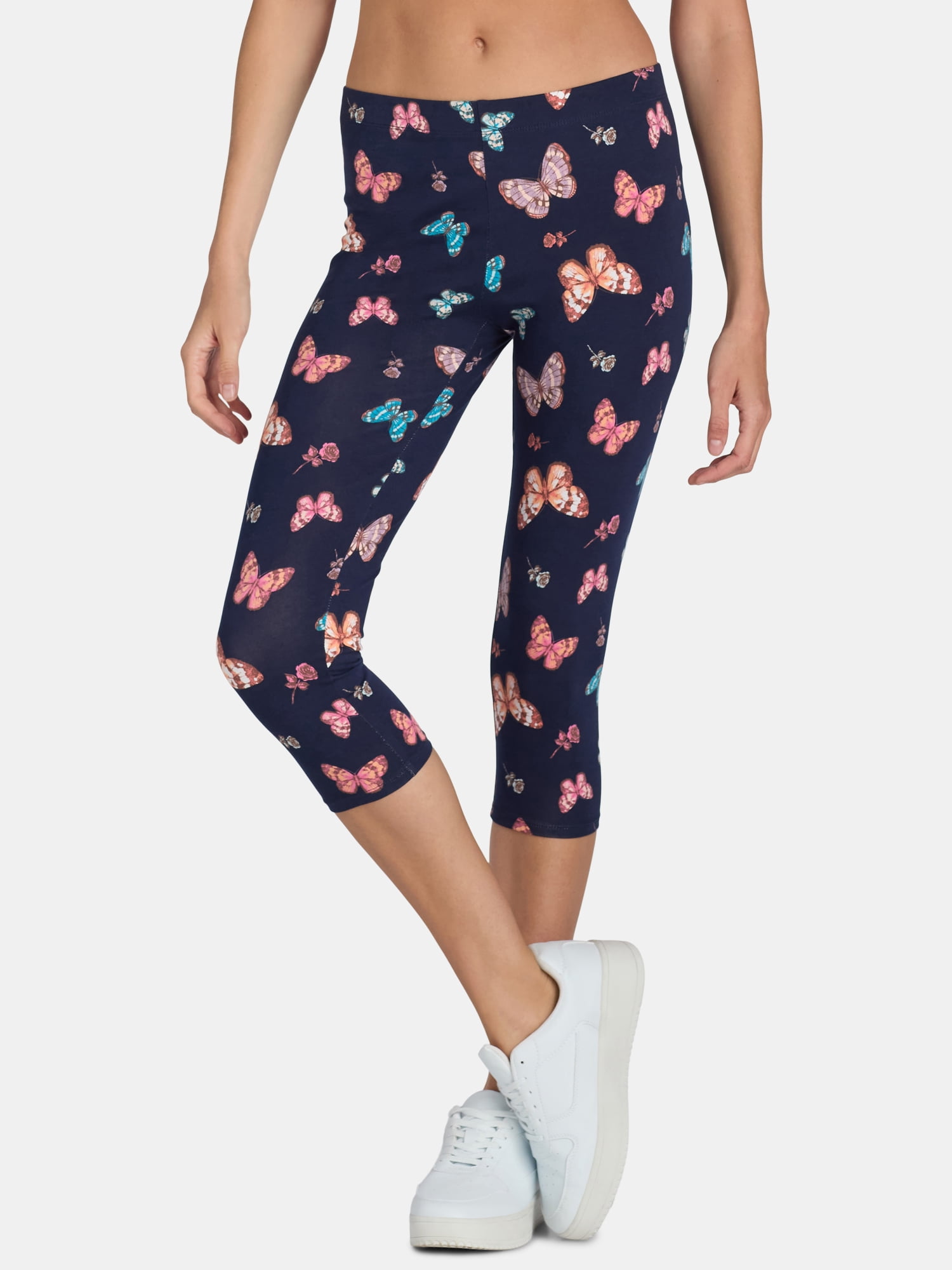 No Boundaries Mid Rise Slim Fit Black Soot Capri Leggings, L