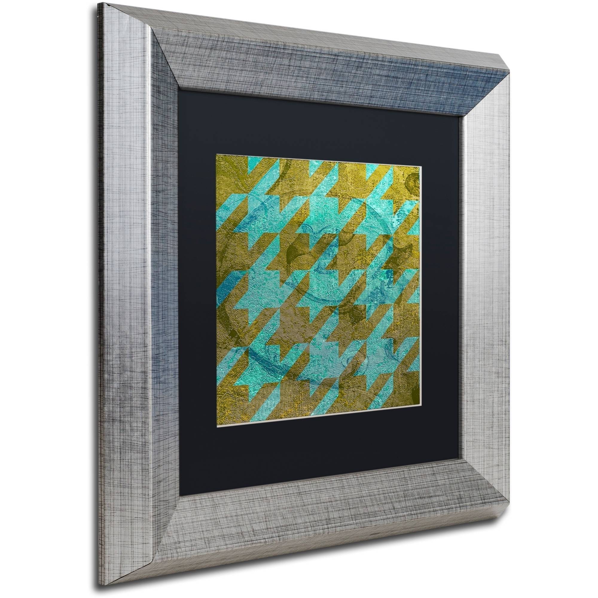 Trademark Fine Art "Houndstooth V" Canvas Art by Color Bakery Black Matte, Silver Frame