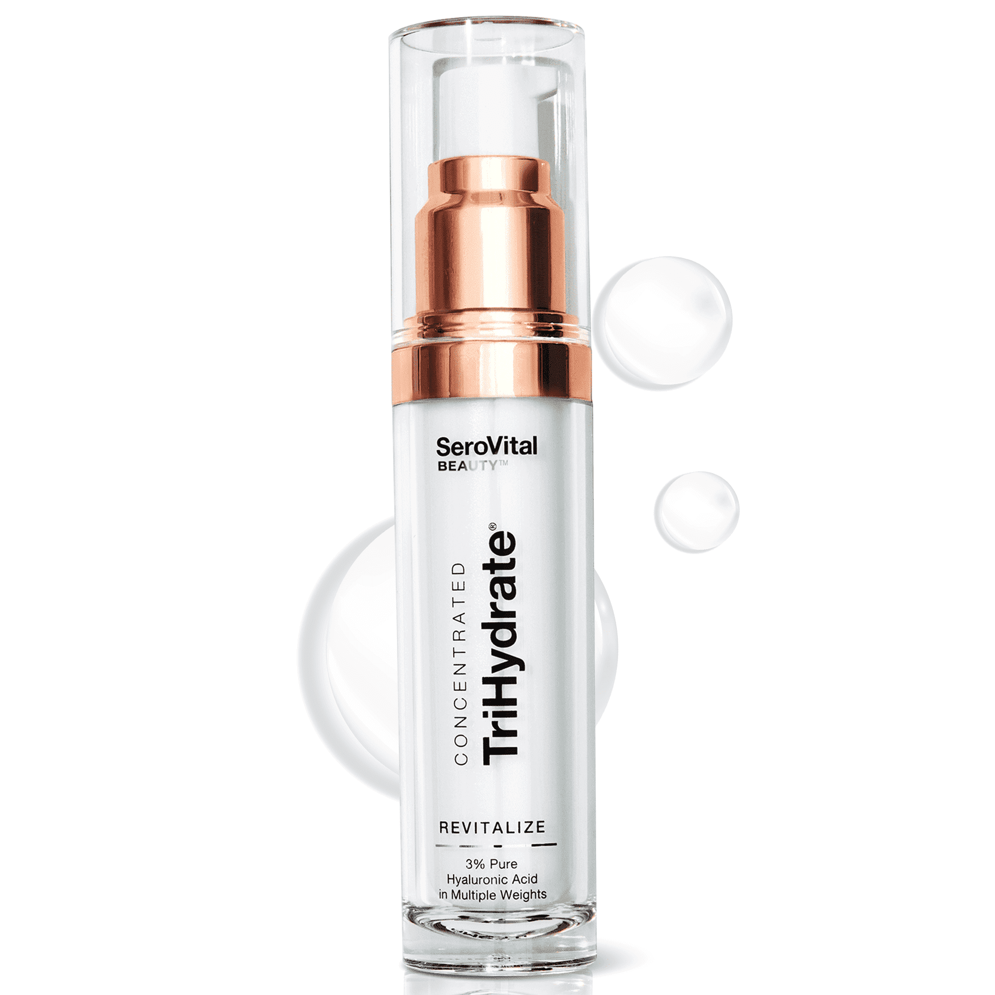 SeroVital Beauty TriHydrate Concentrate – 3% Multi-Molecular Hyaluronic Acid Serum for Deep Hydration, Visible Plumping & Firming – Fragrance-Free Daily Hydrating Face Serum - 1 fl oz