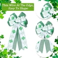 thumbnail image 5 of St Patrick's Day Bow for Wreath Decorations Large Burlap Green Glitter Shamrock Bowknot Holiday Crafts Bows St Patrick's Day Tree Bows for Front Door Outdoor Party Gathering 13.98x11.3 Inch, 5 of 9