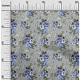 thumbnail image 2 of oneOone Polyester Spandex Medium Blue Fabric Floral Retro Sewing Material Print Fabric By The Yard 56 Inch Wide, 2 of 5