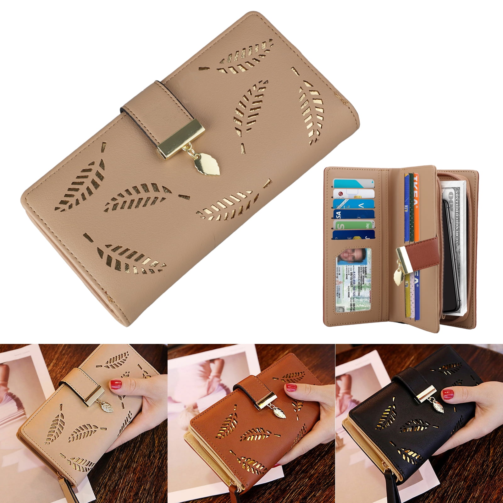 Fashion Women Wallet, TSV Faux Leather Women Wallet with Multistorey