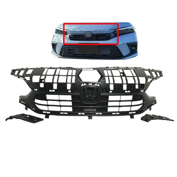 2022 2023 2024 Compatible With Honda Civic Front Bumper Upper Grille With Brackets
