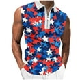 thumbnail image 2 of Camiseta sin mangas con cuello vuelto para hombre, informal, a la moda, sin mangas, con estampado y cremallera, blusa deportiva de poliéster para hombre, 2 of 5
