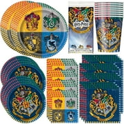 Wizarding Celebration Party Pack with Harry Potter Napkins, Plates, Table Cover, and Cups for Fantasy Birthday Events and Themed Gatherings
