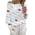 thumbnail image 1 of Moda Mujer Casual O-cuello Amor Impreso Camiseta de manga larga Fridja  fksj2471, 1 of 8