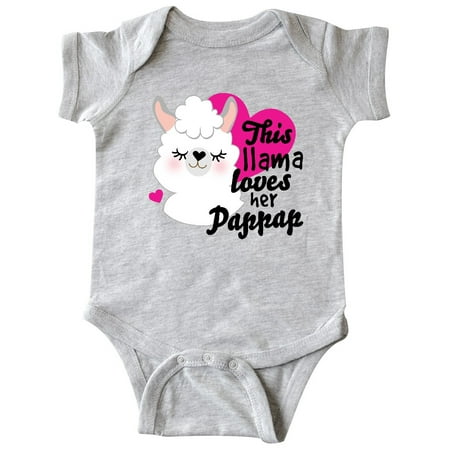 

Inktastic Valentines Day This Llama Loves Her Pappap Gift Baby Girl Bodysuit
