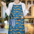 thumbnail image 6 of Cartoon Construction Vehicles Cones Apron-Garden Aprons for Women with Pockets-Cotton Linen Waterproof Kitchen Cooking Gardening Aprons Adjustable for Kitchen,Cooking,BBQ and Salon 33x27 Inch, 6 of 7