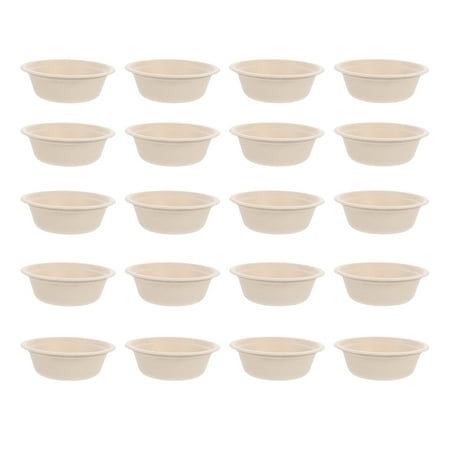 LABSERRON Household Paper Bowls Beige For Diner Use 20Set 5.3X2.8In
