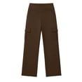thumbnail image 5 of Hngshg Plus Size Cargo Pants for Women Athletic Pull on Solid Color Casual Wide Leg Pants Summer Going out Trousers with Pockets, 5 of 7