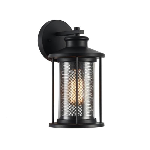 11 in. Tall Crichton Transitional 1 Light Textured Black Outdoor Wall Sconce