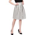 thumbnail image 3 of Allegra K Falda Mujer Midi A Rayas Con Botones Y Elástica, dos colores Blanco L, 3 of 6