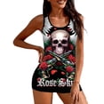 thumbnail image 2 of Womens Oversized Tshirts Plus Size Skull Print Sleeveless Casual U Neck Floral Tee Summer Tops 2026 Fashion, 2 of 4