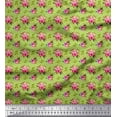thumbnail image 1 of Soimoi Green Heavy Canvas Fabric Dot & Ranunculus Floral Print Fabric by the Yard 58 Inch Wide, 1 of 3