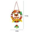 thumbnail image 3 of Wooden Lighted Christmas Wreath Bow Hanging Decoration Led Front Door Wall Window Ornament Christmas Decoration 17.7 in, 3 of 7